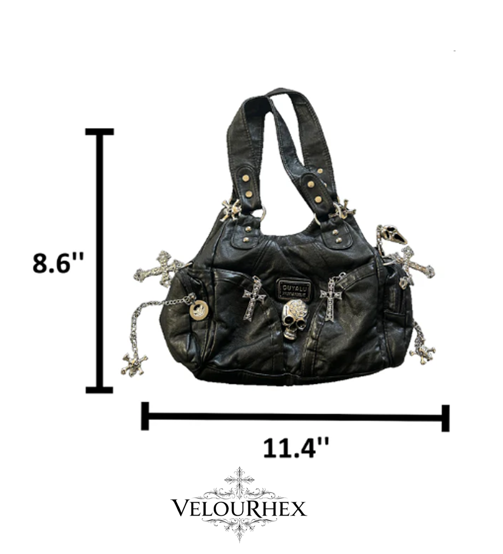 VelourHex™- Leather Goth Bag