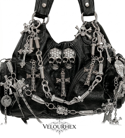 VelourHex™- Leather Goth Bag