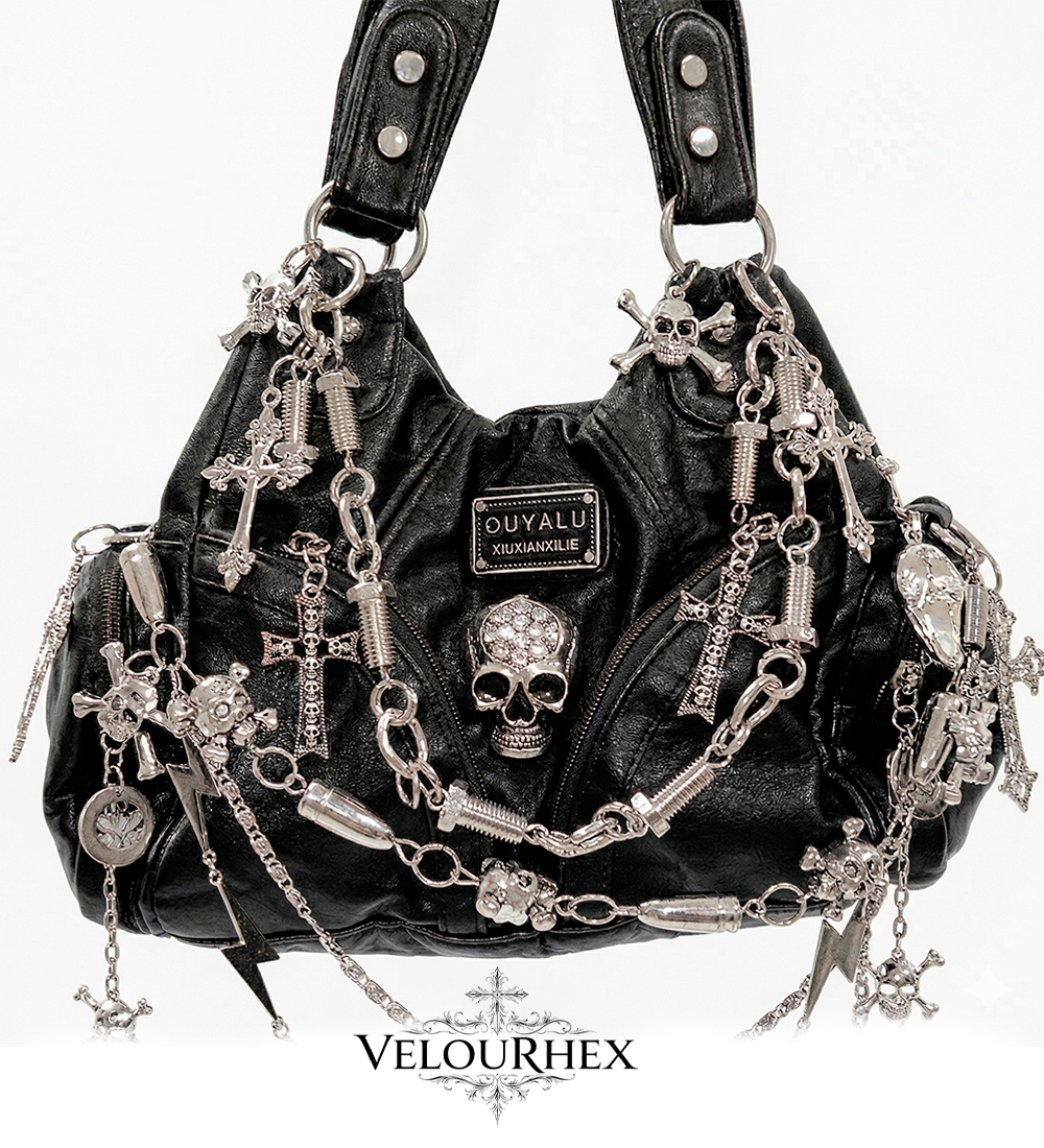 VelourHex™- Leather Goth Bag
